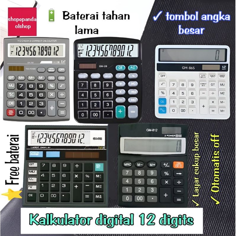 Kalkulator Meja Dagang Compat 12Digit awet ⭐shopiipanda⭐