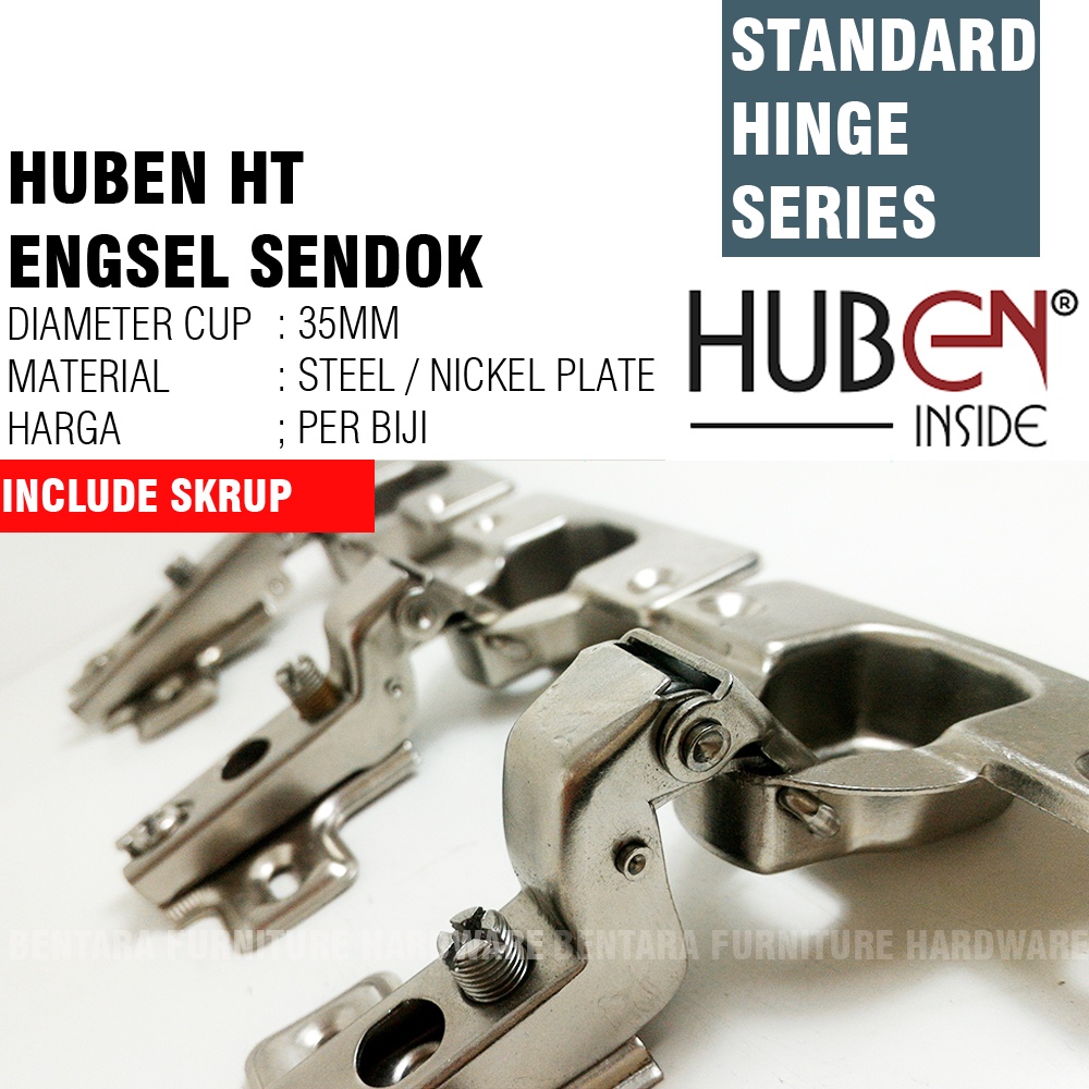 HUBEN HT - ENGSEL SENDOK 35MM STANDAR (BUKAN - SLOWMOTION) KITCHEN DAPUR LEMARI MEJA (HT-0 LURUS / HT-8 SETENGAH SEMI BUNGKUK / HT-16 FULL BUNGKUK) INSET HALF FULL OVERLAY