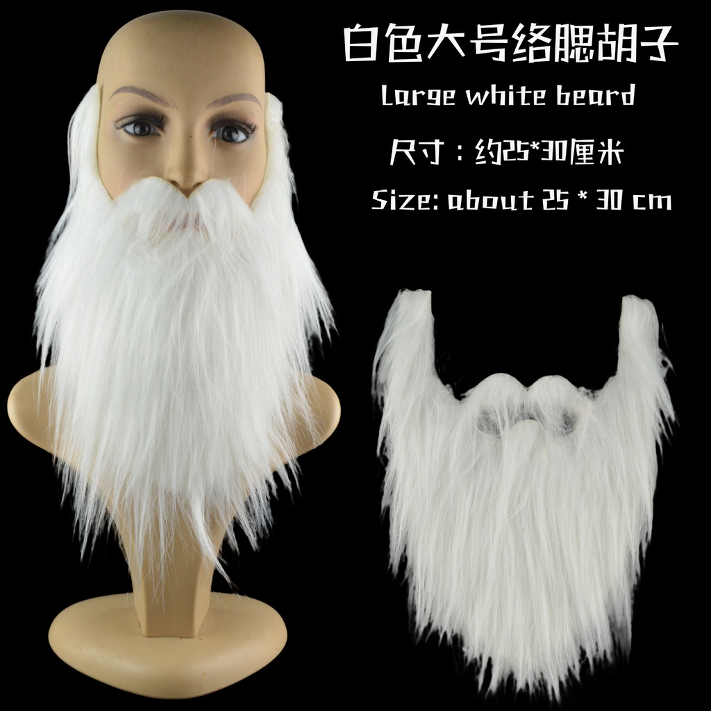 Jenggot Kumis Palsu Panjang Putih Brewok Pesta Tua Putih