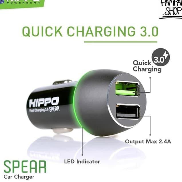 Car Charger / Casan Mobil Hippo Spear Fast Charging 2 Output Saver