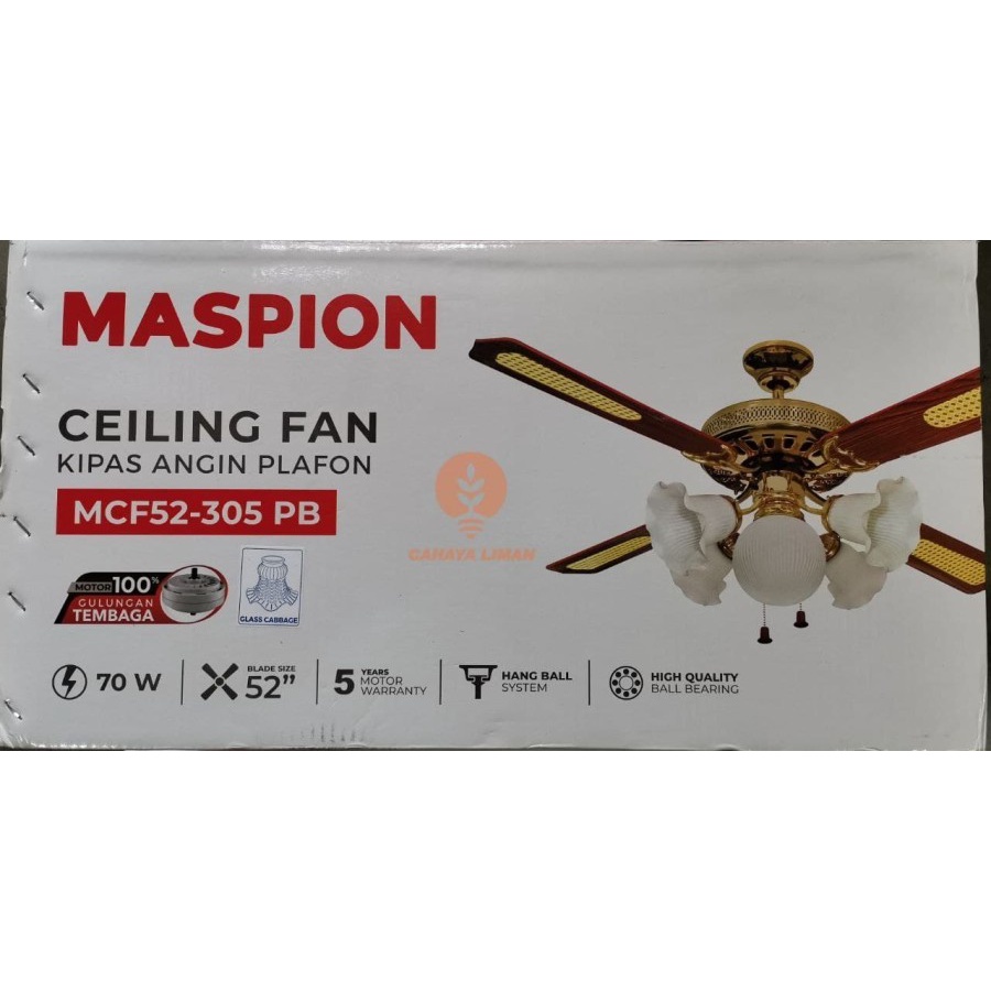 MASPION MCF52-305 PB Ceiling Fan 52 Inch