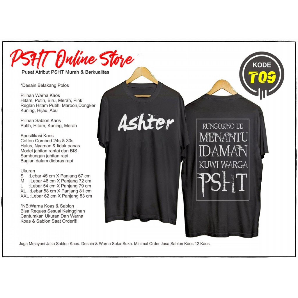KAOS PSHT Persaudaraan Setia Hati Terate T9