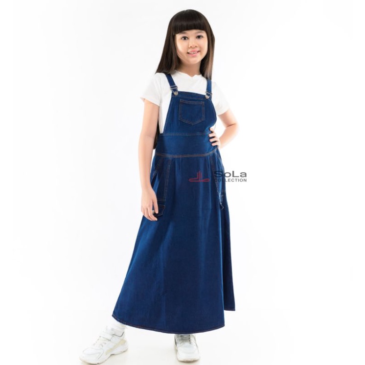 Sola - Overoll Rok Anak Rok jeans anak Warna Navy usia 6-11 tahun kode 8980