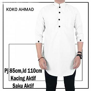 [KOKO AHMAD PUTIH POLOS SC] baju koko pria katun putih