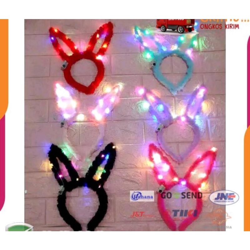 Bando tahun baru/ bando 2022 / bando bulu led / bando bulu / bando kelinci /bando kelinci led