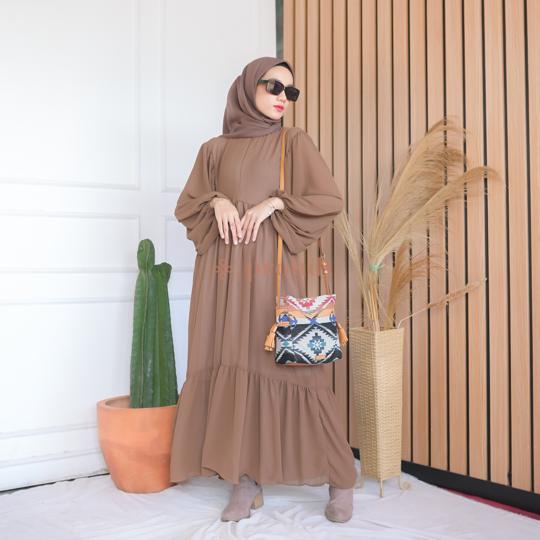 Kinan Dress / Dress Kekinian / Dress Simple / Dress Polos / Gamis Terbaru / Gamis Busui / Fashion Wanita
