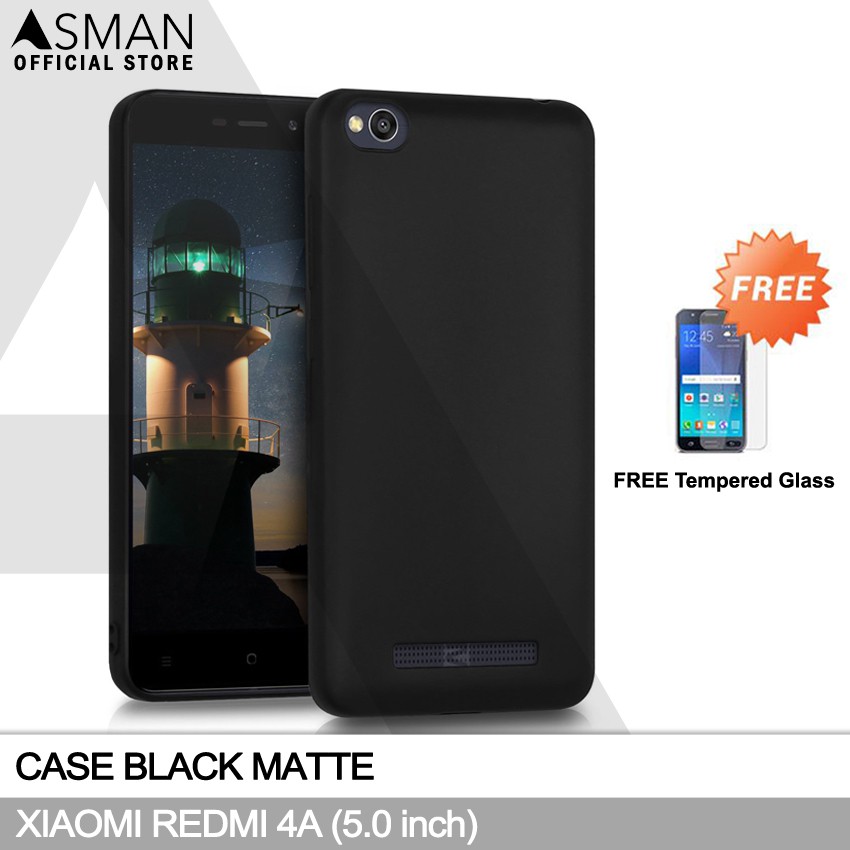 Ultraslim Xiaomi Redmi 4A (5.0&quot;) | Soft Case Black Matte + FREE Tempered Glass