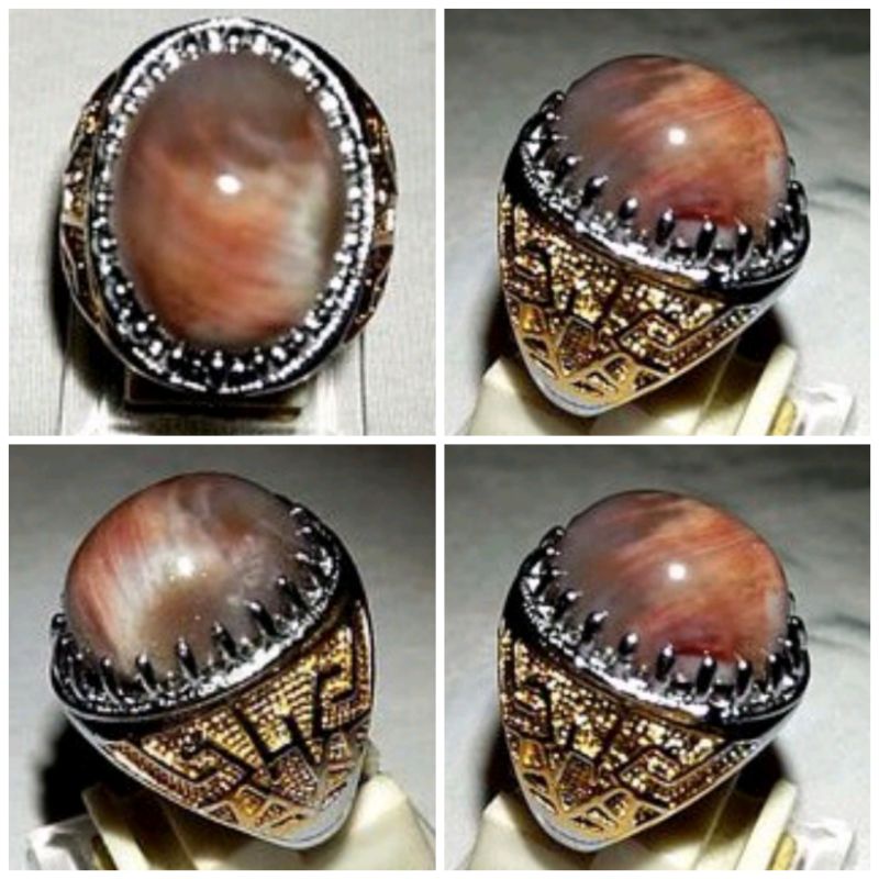 cincin batu akik galih kelor merah kristal natural original (117)