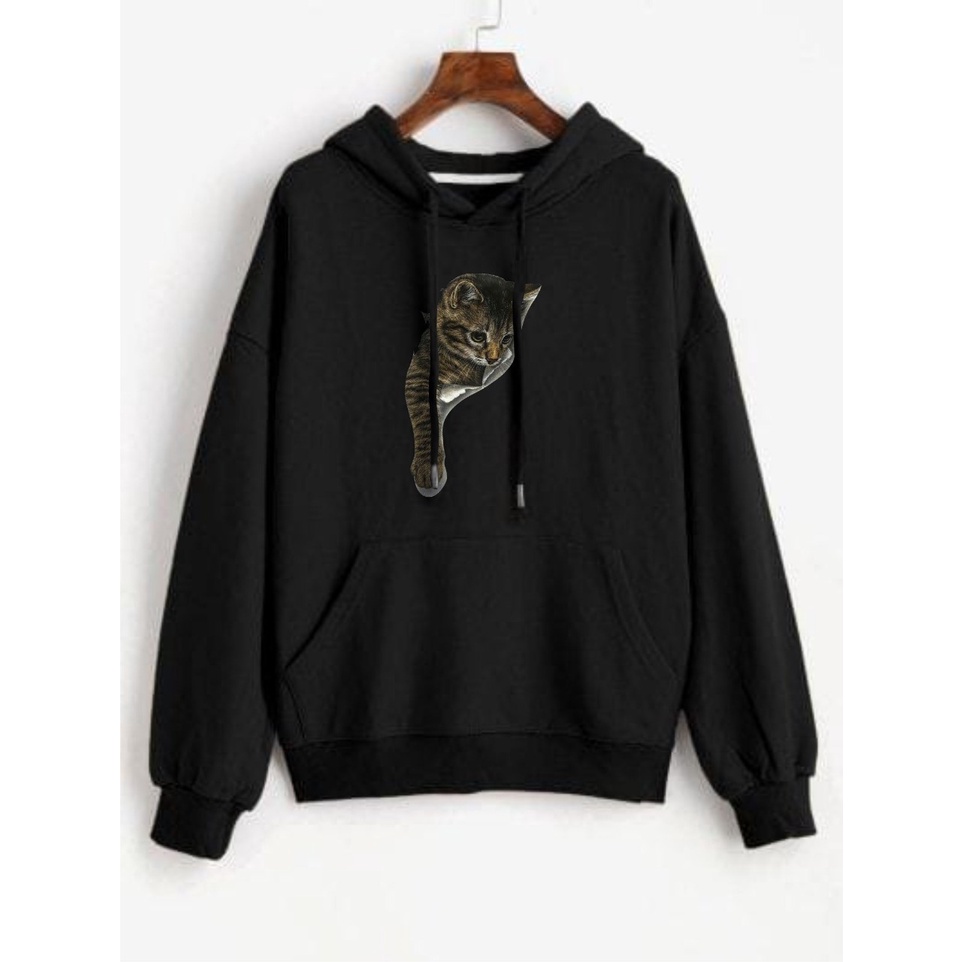 switer hoodie kucing pria wanita size M-XXL