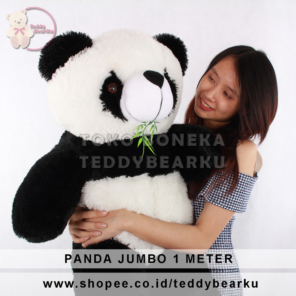 BONEKA PANDA JUMBO 1 METER HITAM PUTIH