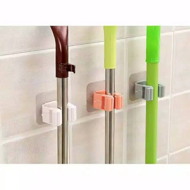 Klip Penjepit Gantungan Sapu Kain Pel Mop Broom Holder Hanger Hook