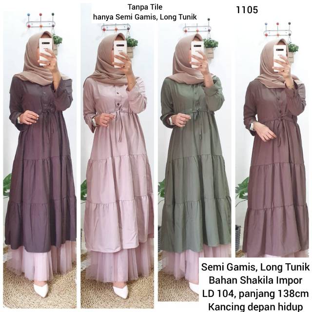 SEMI GAMIS LONG TUNIK SHAKILA IMPORT  *MURAH BERKUALITAS * (BONUS LIP PAINT PREMIUM)