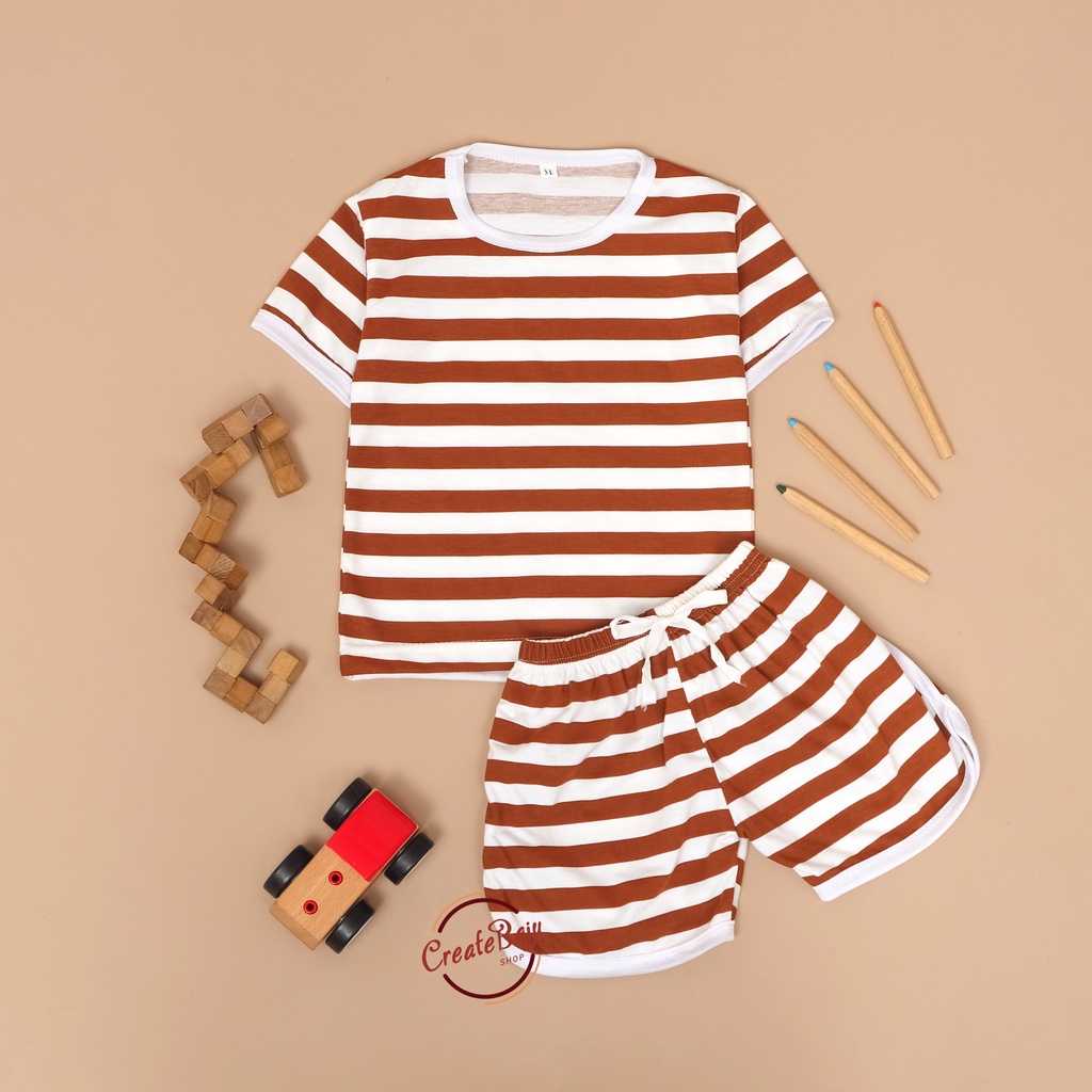 SETELAN ANAK MOTIF SALUR SETELAN ANAK POLOS UNISEX LENGAN PENDEK