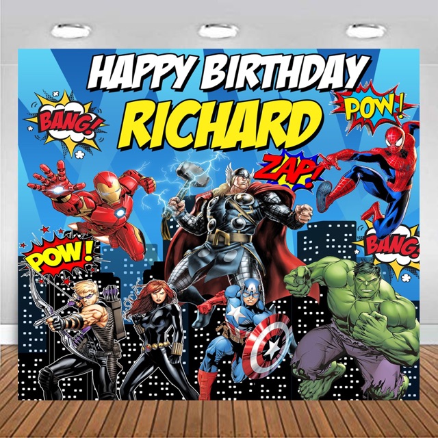 Avengers Backdrop / Banner Flexi Birthday / Hiasan Dinding Ulang Tahun