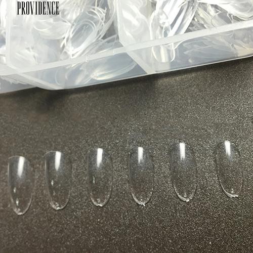 500 Pcs Batal Oval Penutup Penuh Kuku Palsu DIY Nail Art Transparan Tips Palsu Kuku