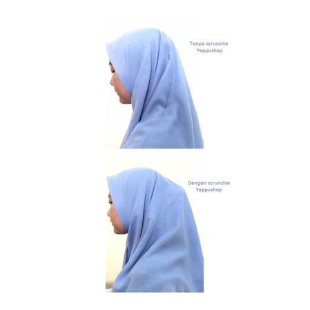 Ikat Rambut Scrunchie Hijab Cepolan Anti Pusing bahan Babydoll by Yeppushop