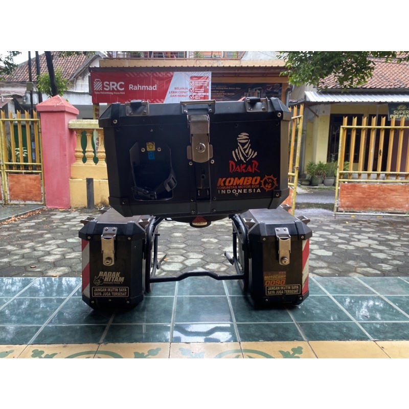 pannier badak hitam & top box wj