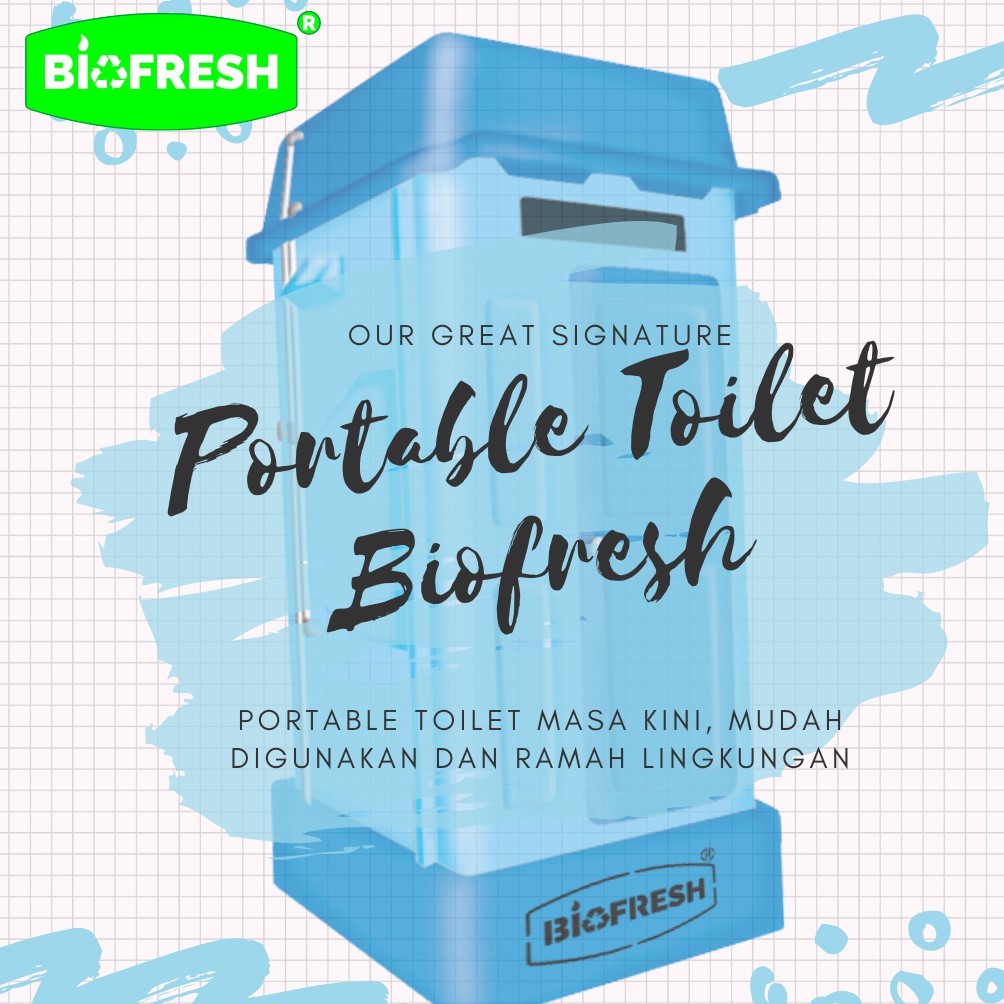 Portable Toilet Fiberglass Biofresh Type A / Toilet Ramah Lingkungan [ Include Septic Tank Bio ]