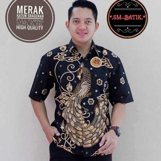 BATIK MERAK LENGAN PENDEK PRIA