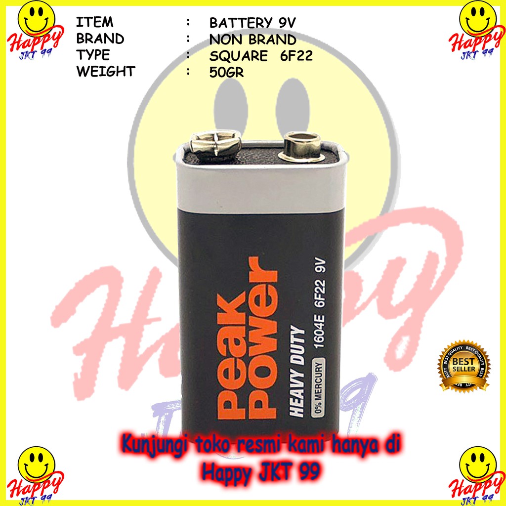 [ HAPPY JKT 99 ] BATERAI BATTERY PETAK KOTAK 9V 9 VOLT