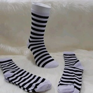  Kaos  Kaki  motif Zebra  belang2 hitam putih old school anak 