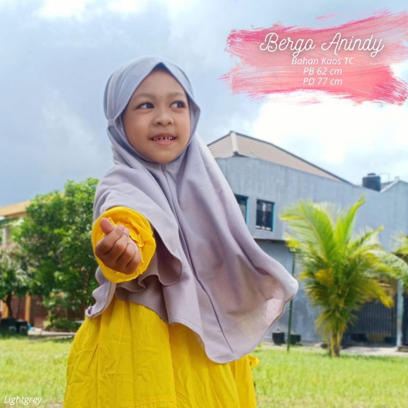 Termurah - Hijab Anak Khimar Bergo Tali Anak Baham Kaos TC Halus Premium Nyaman Dipakai | Bisa Cod