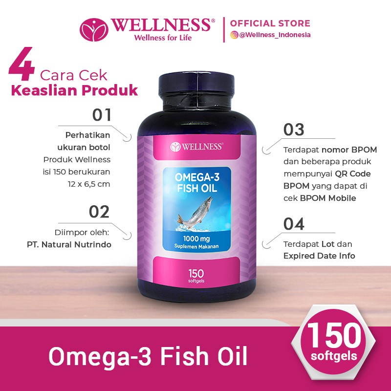 Wellness | Suplement Kesehatan | Omega 3 1000mg Fish Oil