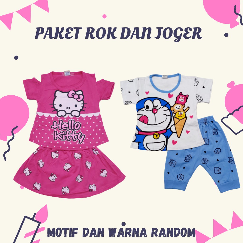 PAKET hemat rok dan joger baju baby pakaian bayi atasan dan bawahan harian