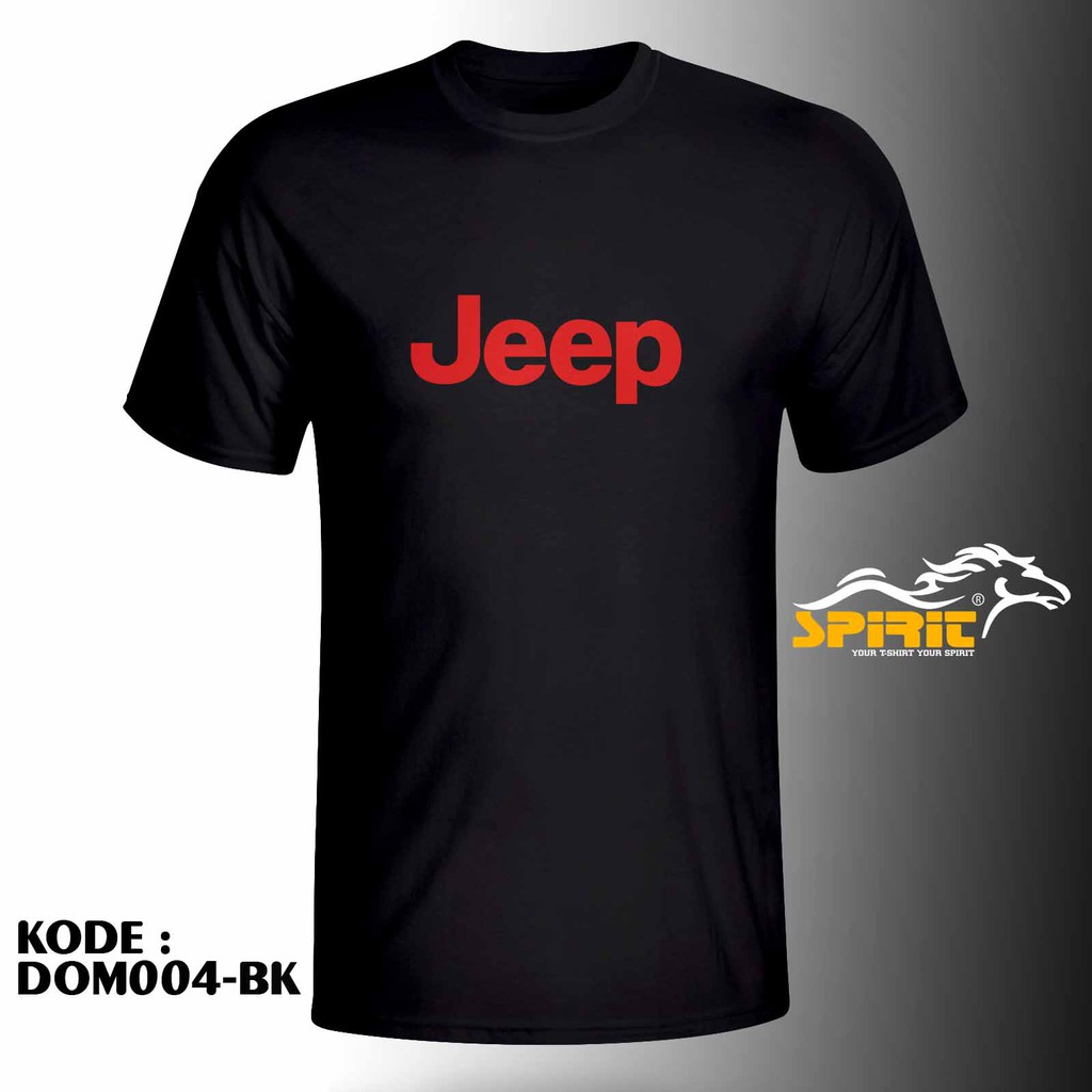 DOM004 BAJU KAOS OTOMOTIF SPIRIT T SHIRT ORIGINAL PRIA WANITA JEEP LOGO FONT