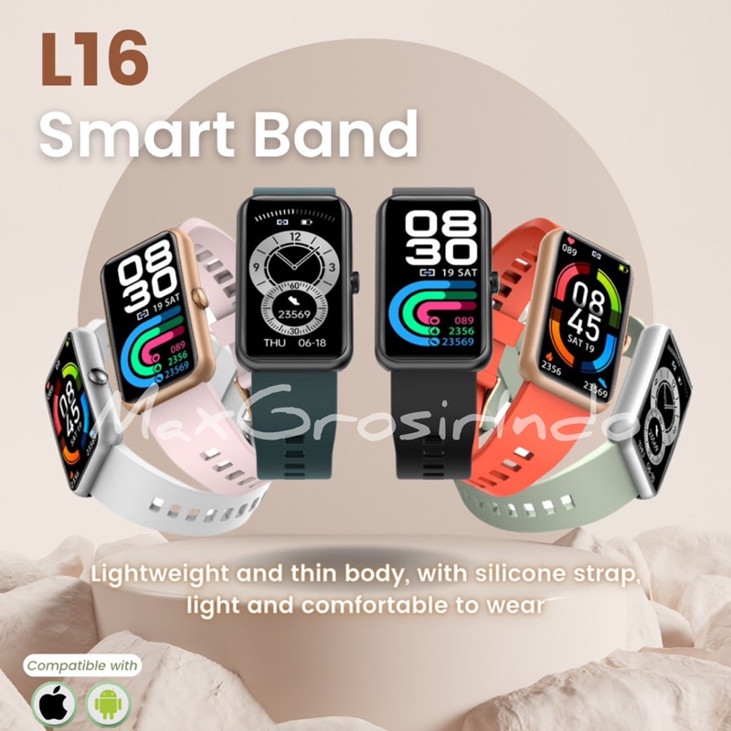 Smart Band L16 Waterproof for ios dan android notifikasi sosmed tahan air 50m 24 mode olahraga jam t