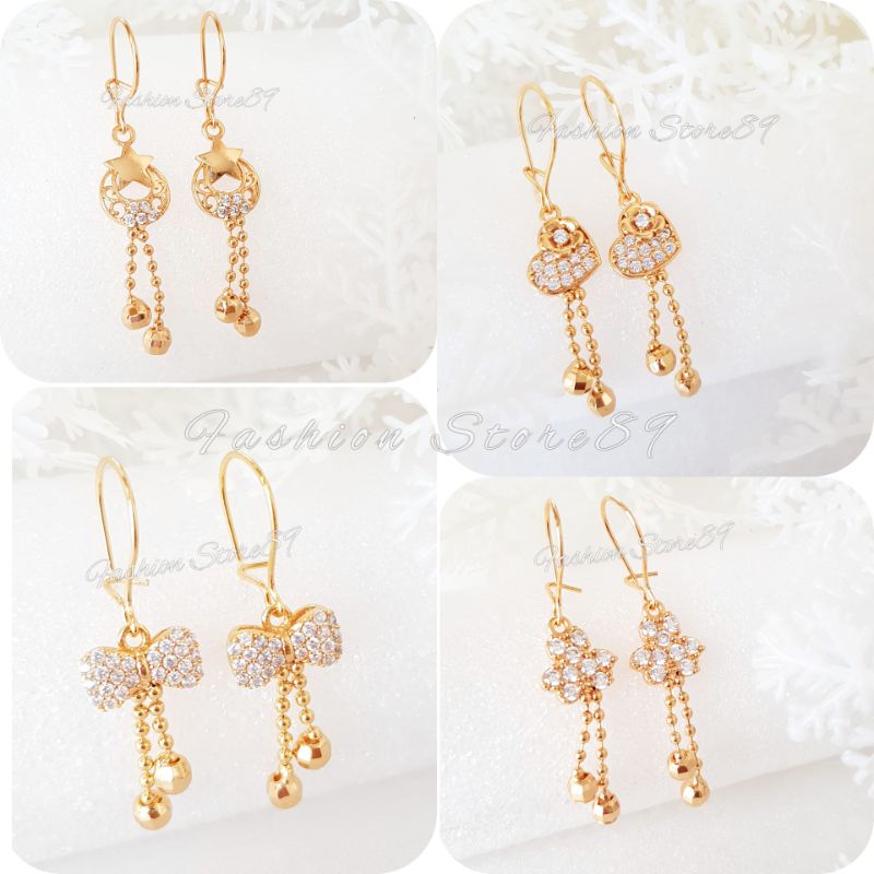 Anting Jurai Bunga Perhiasan Lapis Emas 18k impor Yaxiya Xuping bestseller bestquality impor