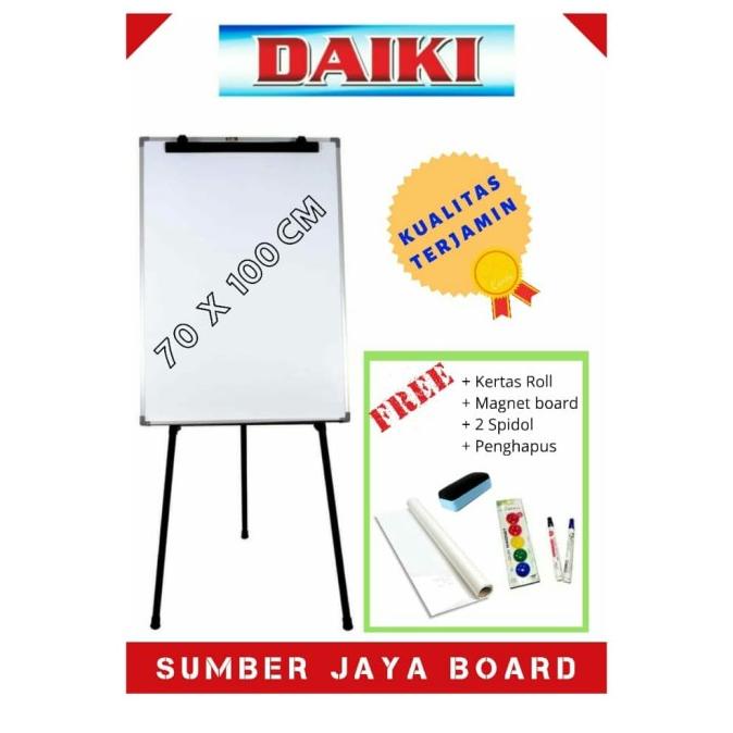 

Flipchart magnetic Daiki uk 70x100 Cm Bonus Spidol Penghapus Kertas