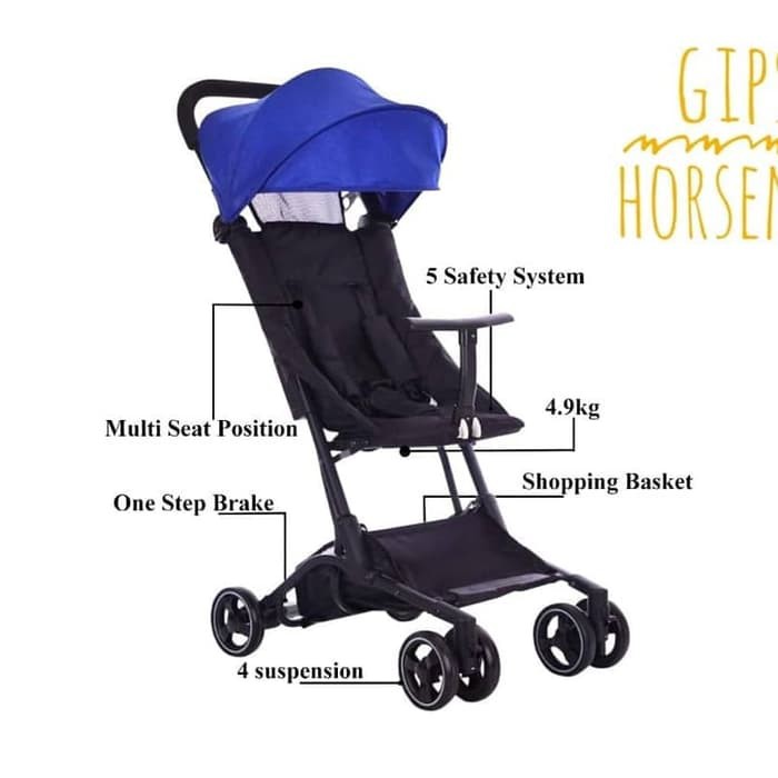 Makassar - Stroller Horsemen GIPSY HM 7002 Cabin Size Super Ringan Modelnya Persis Pockit