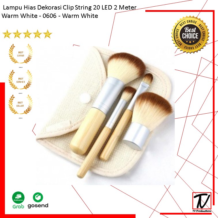 Kuas Make Up Brush Kayu 4 Set - MAG5166 - Brown/White