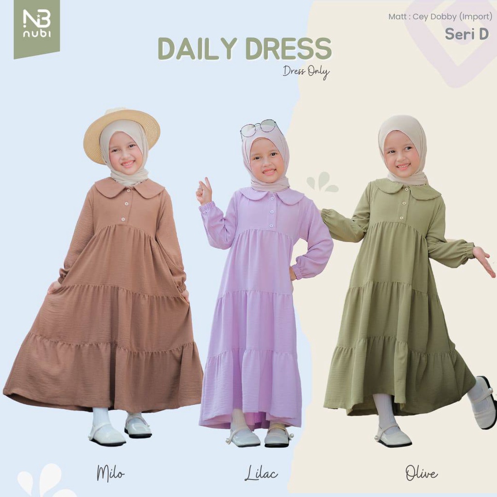 Gamis Anak Daily by Nubi Gamis syari size anak Baju muslim model gamis Dress panjang anak Gamis anak