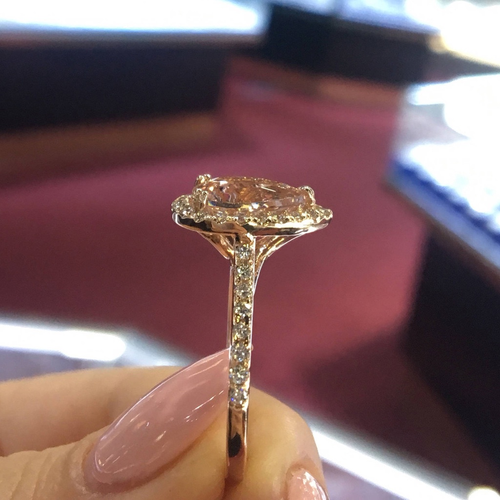 Hu Hu Hu Hu Hu Alat Bantu Pasang Kacamata♡ Cincin Bentuk Water Drop Aksen Berlian Imitasi Untuk Wanita