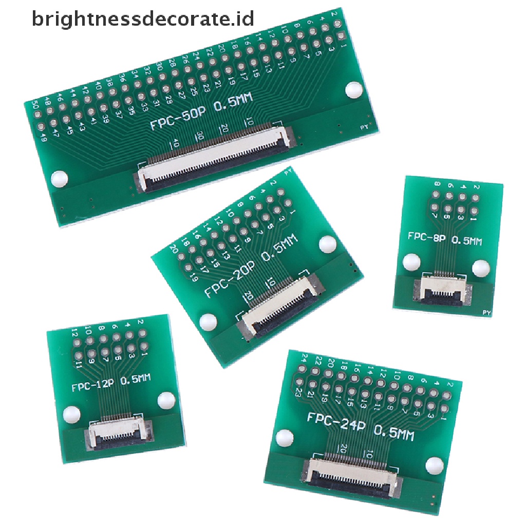 Papan Adapter Konverter Pcb 8p / 12p / 20p / 24p / 50p / 0.5mm Ffc Fpc Ke Dip 2.54mm