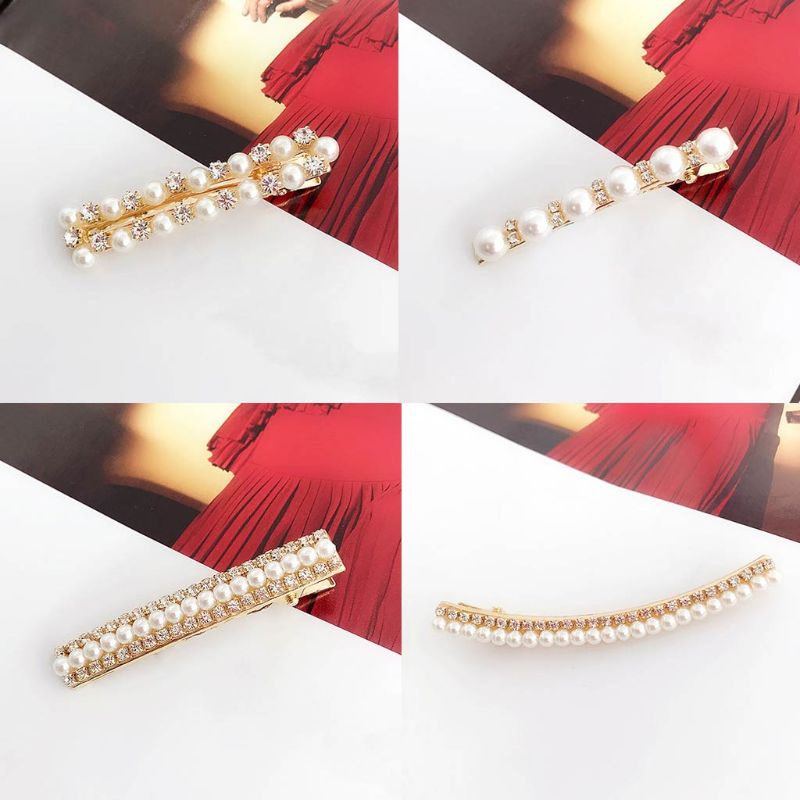 Siy Jepit Rambut Duckbill Bahan Metal Hias Mutiaraberlian Imitasi Gaya Vintagemewah Untuk Wanita