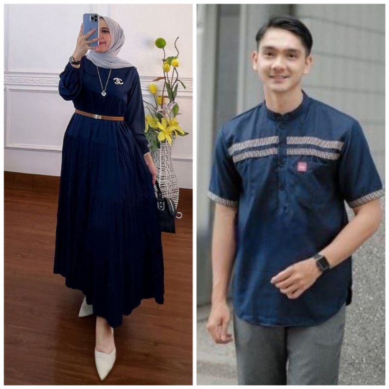 COUPLE MIDI DRESS KOKO FF ,MARSYA MIDI DRESS GAMIS SUSUN