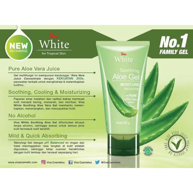 NEW VIVA ALOE VERA SHOOTING GEL / ALOE GEL VIVA WHITE