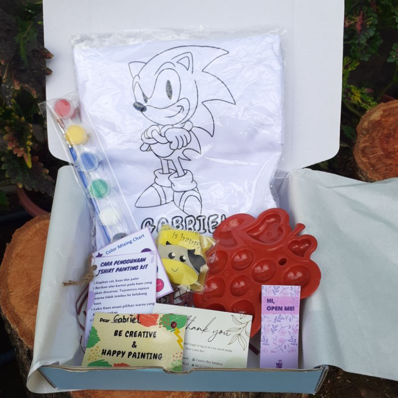 

KAOS LUKIS SONIC I DIY TSHIRT PAINTING KIT SONIC SABLON I SOUVENIR KIDS I GIFT KADO ANAK