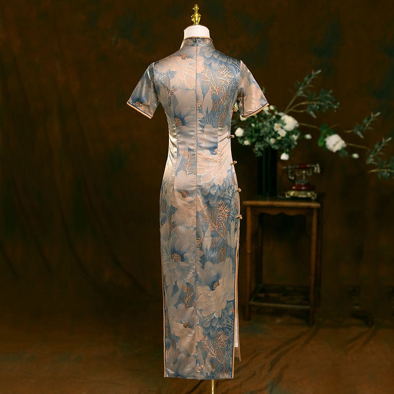 Old Shanghai cheongsam 2023 New Vintage temperament Chinese style dress women can wear medium and lo