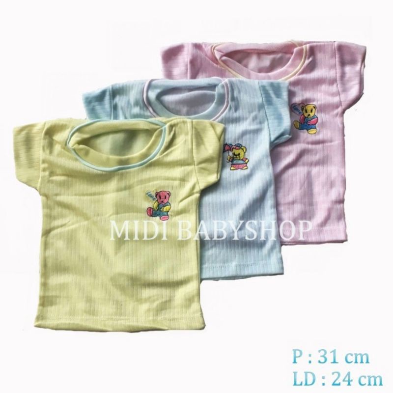 3 pcs Baju Bayi  Lengan Pendek Motif Lucu dan Murah SNI