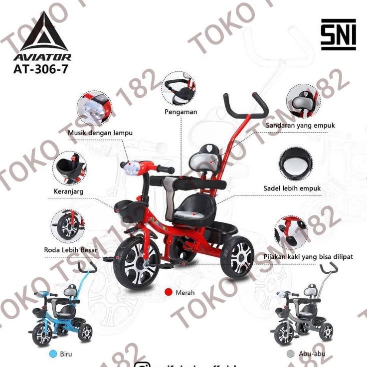 Sepeda Roda Tiga AVIATOR AT 306-7 dan At 105-7 sepeda Anak Roda Tiga