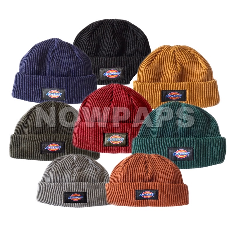 Short beanie hat dickies premium original distro warna biru tua // topii kupluk pendek dickies navy.