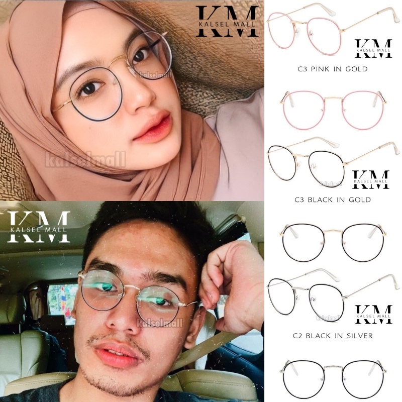 Kacamata Pria Wanita Artis atau Kaca Mata Retro Vintage Keren Oval Metal COD Kaca Mata Frame Oval Bulat Kotak Lonjong Besi Gaya Retro Model Cat Eye Horn Untuk Pria Wanita Model Artis Kaca Mata Retro Vintage Antiradiasi Anti Radiasi Keren Cewek Cowok KCP15