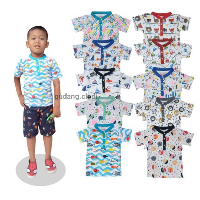 Genuine kids full print 1-5tahun Gudang.clodi kaos anak lakilaki