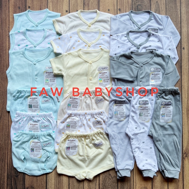 Paket Baju Bayi Newborn FLUFFY / NOVA / GORILLUX / NARY Original Paket Lengkap Baju Bayi Newborn (0-3M) Perlengkapan Bayi Baru Lahir &amp; Kado