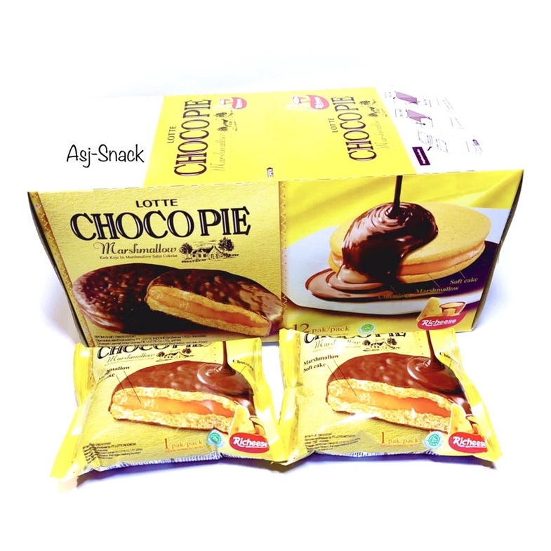 Jual New Produk Lotte Chocopie Keju 1box Isi 12 Pcs X 28g Shopee