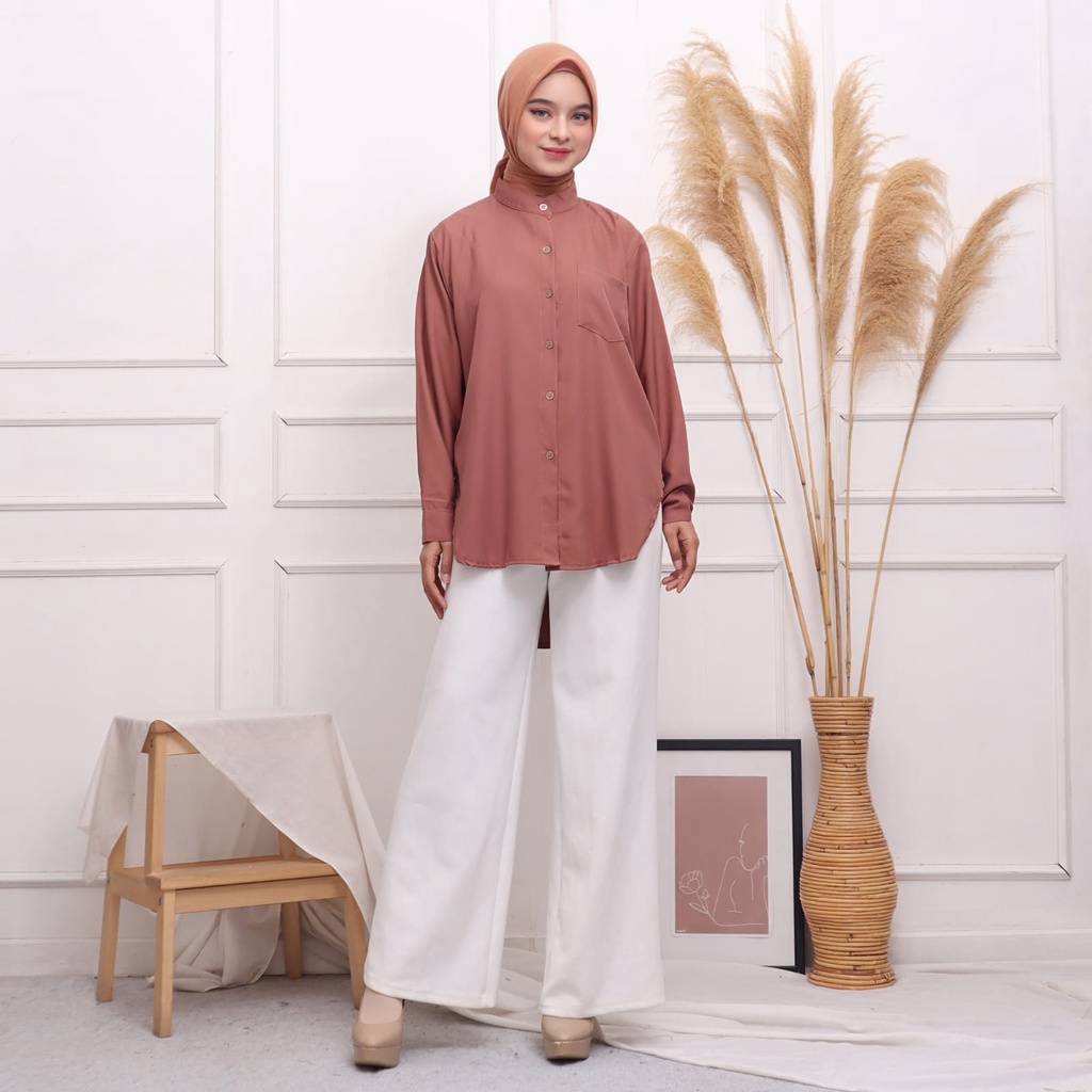 LUNA BLOUSE - KEMEJA POLOS  WANITA FIT TO XL